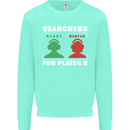 Player Two Wanted Funny Singles Day Gaming Kids Sweatshirt Jumper Peppermint
