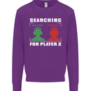 Player Two Wanted Funny Singles Day Gaming Kids Sweatshirt Jumper Purple