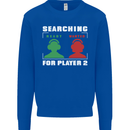 Player Two Wanted Funny Singles Day Gaming Kids Sweatshirt Jumper Royal Blue