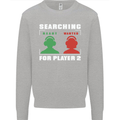 Player Two Wanted Funny Singles Day Gaming Kids Sweatshirt Jumper Sports Grey