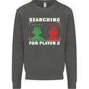 Player Two Wanted Funny Singles Day Gaming Kids Sweatshirt Jumper Storm Grey