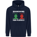 Player Two Wanted Funny Singles Day Gaming Mens 80% Cotton Hoodie Navy Blue