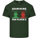 Player Two Wanted Funny Singles Day Gaming Mens Cotton T-Shirt Tee Top Forest Green