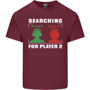 Player Two Wanted Funny Singles Day Gaming Mens Cotton T-Shirt Tee Top Maroon