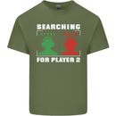 Player Two Wanted Funny Singles Day Gaming Mens Cotton T-Shirt Tee Top Military Green