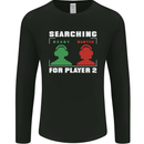 Player Two Wanted Funny Singles Day Gaming Mens Long Sleeve T-Shirt Black