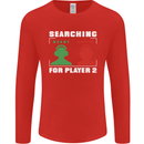 Player Two Wanted Funny Singles Day Gaming Mens Long Sleeve T-Shirt Red
