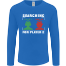 Player Two Wanted Funny Singles Day Gaming Mens Long Sleeve T-Shirt Royal Blue