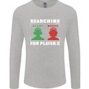 Player Two Wanted Funny Singles Day Gaming Mens Long Sleeve T-Shirt Sports Grey