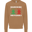 Player Two Wanted Funny Singles Day Gaming Mens Sweatshirt Jumper Caramel Latte