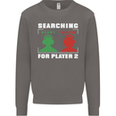Player Two Wanted Funny Singles Day Gaming Mens Sweatshirt Jumper Charcoal