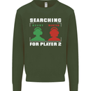 Player Two Wanted Funny Singles Day Gaming Mens Sweatshirt Jumper Forest Green