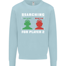Player Two Wanted Funny Singles Day Gaming Mens Sweatshirt Jumper Light Blue