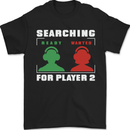 Player Two Wanted Funny Singles Day Gaming Mens T-Shirt 100% Cotton Black