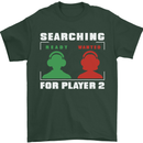 Player Two Wanted Funny Singles Day Gaming Mens T-Shirt 100% Cotton Forest Green