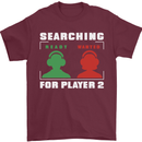 Player Two Wanted Funny Singles Day Gaming Mens T-Shirt 100% Cotton Maroon