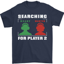Player Two Wanted Funny Singles Day Gaming Mens T-Shirt 100% Cotton Navy Blue
