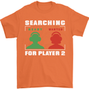 Player Two Wanted Funny Singles Day Gaming Mens T-Shirt 100% Cotton Orange