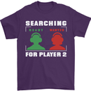 Player Two Wanted Funny Singles Day Gaming Mens T-Shirt 100% Cotton Purple
