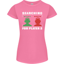 Player Two Wanted Funny Singles Day Gaming Womens Petite Cut T-Shirt Azalea