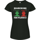 Player Two Wanted Funny Singles Day Gaming Womens Petite Cut T-Shirt Black