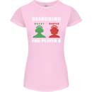 Player Two Wanted Funny Singles Day Gaming Womens Petite Cut T-Shirt Light Pink
