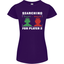 Player Two Wanted Funny Singles Day Gaming Womens Petite Cut T-Shirt Purple