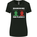 Player Two Wanted Funny Singles Day Gaming Womens Wider Cut T-Shirt Black