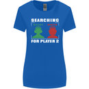 Player Two Wanted Funny Singles Day Gaming Womens Wider Cut T-Shirt Royal Blue