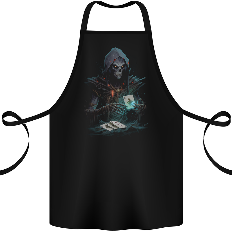 Playing Cards Grim Reaper Skull Cotton Apron 100% Organic Black