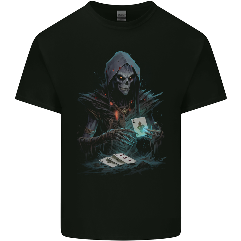 Playing Cards Grim Reaper Skull Kids T-Shirt Childrens Black