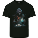 Playing Cards Grim Reaper Skull Mens Cotton T-Shirt Tee Top Black
