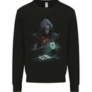 Playing Cards Grim Reaper Skull Mens Sweatshirt Jumper Black