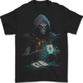 Playing Cards Grim Reaper Skull Mens T-Shirt 100% Cotton BLACK