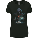 Playing Cards Grim Reaper Skull Womens Wider Cut T-Shirt Black