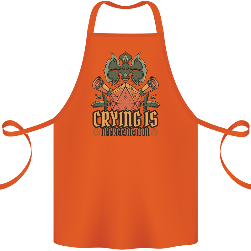 Playing Games RPG Role Crying Free Action Cotton Apron 100% Organic Orange