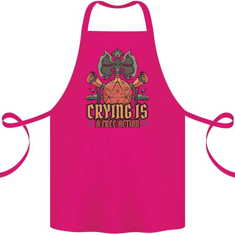 Playing Games RPG Role Crying Free Action Cotton Apron 100% Organic Pink