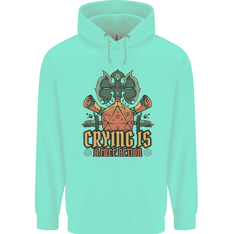 Playing Games RPG Role Crying Free Action Mens 80% Cotton Hoodie Peppermint