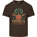Playing Games RPG Role Crying Free Action Mens Cotton T-Shirt Tee Top Dark Chocolate