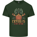 Playing Games RPG Role Crying Free Action Mens Cotton T-Shirt Tee Top Forest Green