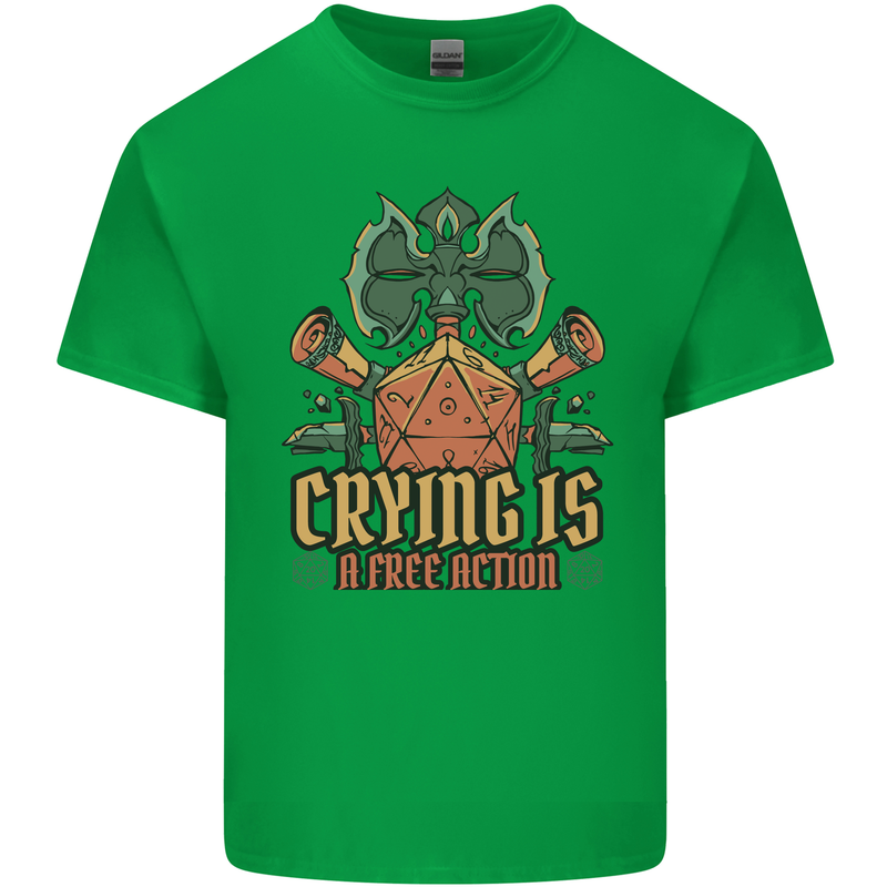 Playing Games RPG Role Crying Free Action Mens Cotton T-Shirt Tee Top Irish Green