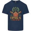 Playing Games RPG Role Crying Free Action Mens Cotton T-Shirt Tee Top Navy Blue
