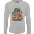 Playing Games RPG Role Crying Free Action Mens Long Sleeve T-Shirt Sports Grey