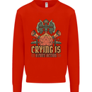 Playing Games RPG Role Crying Free Action Mens Sweatshirt Jumper Bright Red