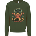 Playing Games RPG Role Crying Free Action Mens Sweatshirt Jumper Forest Green