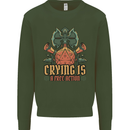 Playing Games RPG Role Crying Free Action Mens Sweatshirt Jumper Forest Green