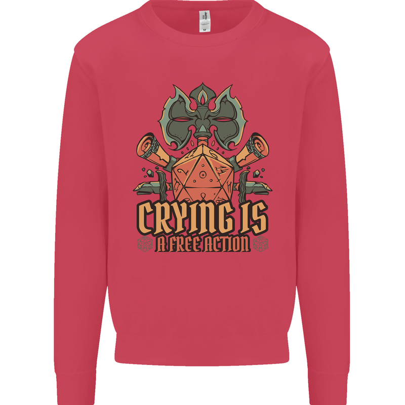 Playing Games RPG Role Crying Free Action Mens Sweatshirt Jumper Heliconia