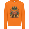 Playing Games RPG Role Crying Free Action Mens Sweatshirt Jumper Orange
