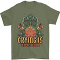 Playing Games RPG Role Crying Free Action Mens T-Shirt 100% Cotton Military Green
