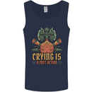 Playing Games RPG Role Crying Free Action Mens Vest Tank Top Navy Blue